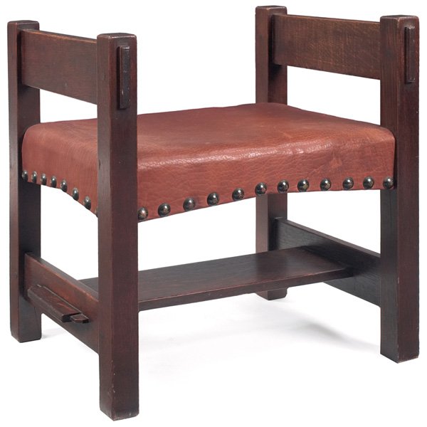 Early Gustav Stickley window seat, #177, c. 1901 
