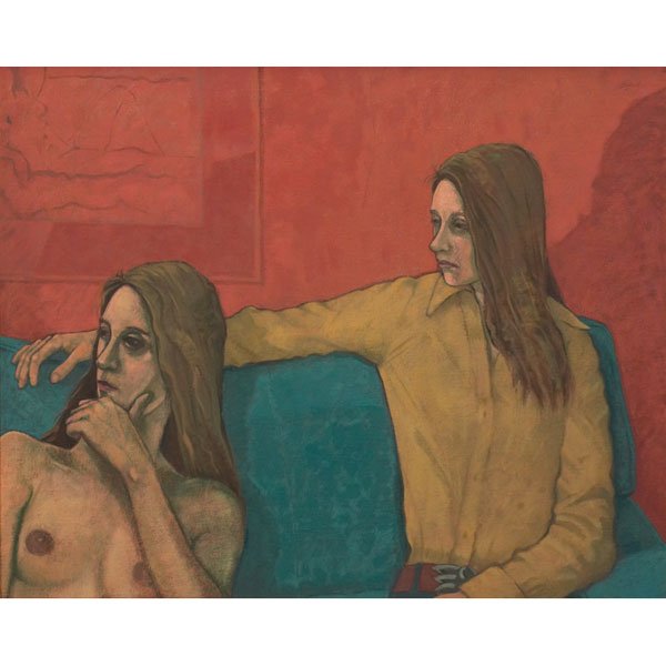 Gibson D. Byrd, Two, oil: Gibson D. Byrd (American, 1923-2002) "Two," c. 1965, oil on canvas, 32" x 40", signed upper right, titled on verso, framed