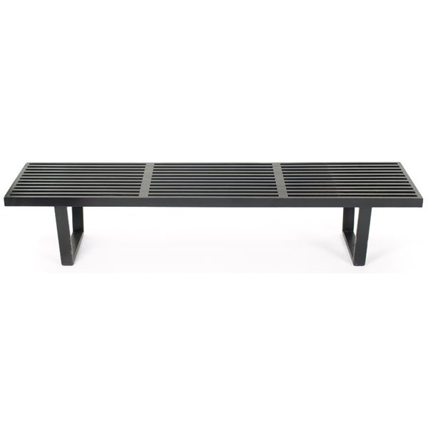 George Nelson Platform bench: George Nelson Platform bench by Herman Miller, ebonized top and legs, 1950s, original finish, 72"w x 18.5"d x 14"h, very good condition