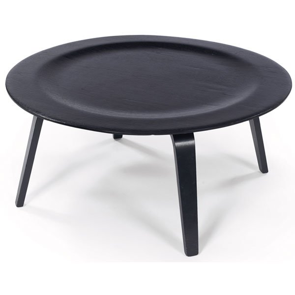 Charles and Ray Eames CTW: Charles and Ray Eames CTW (coffee table), by Herman Miller, ebonized molded plywood top and legs, original finish, 34"dia x 15"h, very good condition