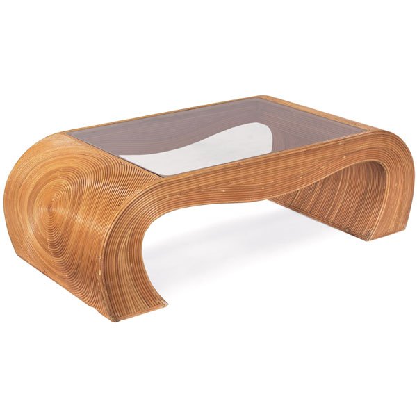 1960s bamboo coffee table, graceful form