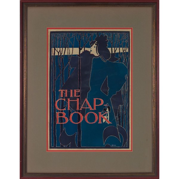 Will Bradley print, "The Chapbook,": Will Bradley print, "The Chapbook," signed in plate lower right, 18" x 12.5", framed