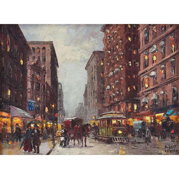 Robert Lebron: Robert Lebron (American, b. 1928) "Paris Scenes," c. 1970, group of three oils on canvas, 9" x12", signed, framed