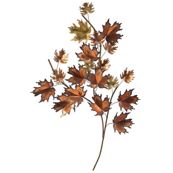 Curtis Jere wall sculpture, maple leaf branch: Curtis Jere wall sculpture, maple leaf branch, signed and dated 1972, 52" x 34" x 6"d, excellent condition