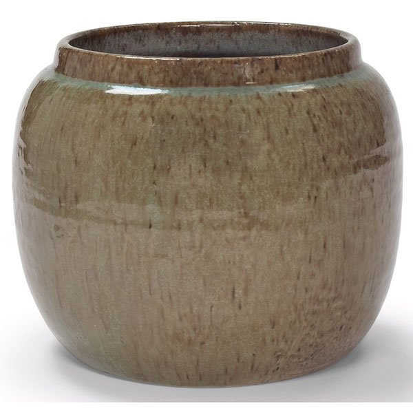 Eugene Deutsch vase, 1952, signed: Eugene Deutsch vase, 1952, stoneware with brown glaze, signed and dated, 6"dia x 5"h