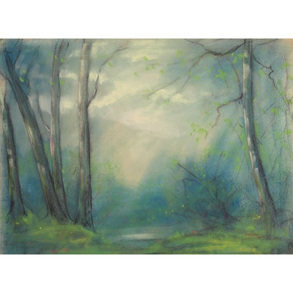 Leon Louie Dolice: Leon Louie Dolice (German/American, 1892-1960), "Landscape," pastel on paper, 20" x 26", signed, unframed