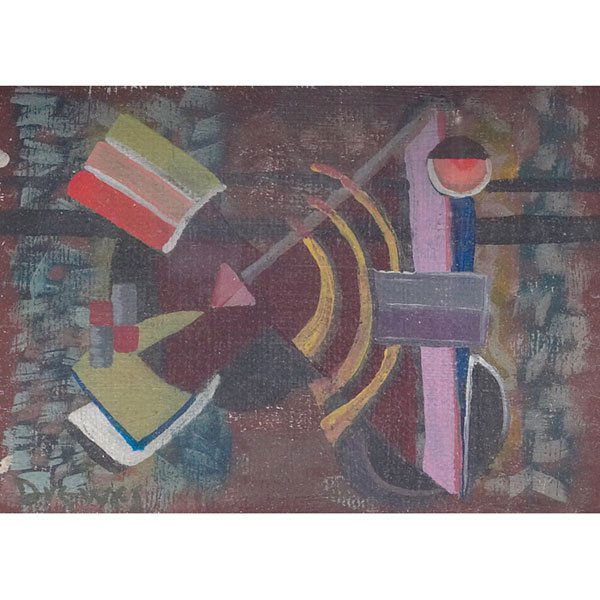 Werner Drewes: Werner Drewes (American, 1899-1985), oil on canvas, signed, 4" x 5"