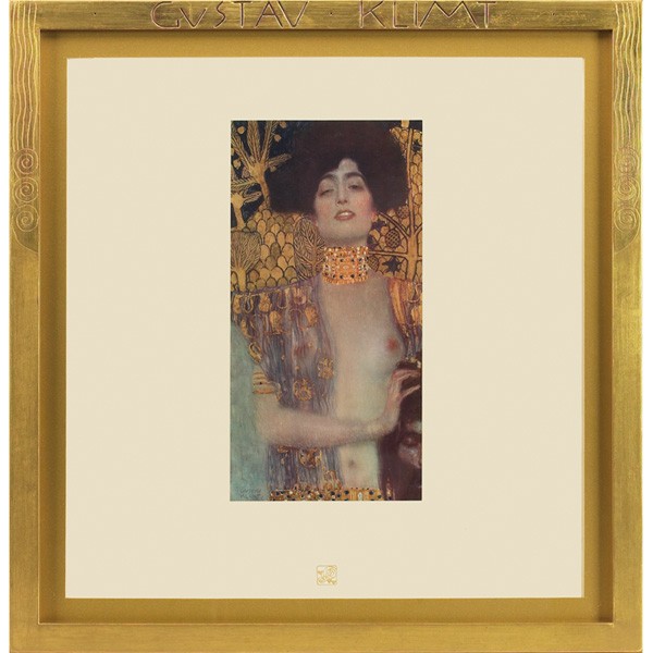Gustav Klimt, "Judith," collotype: Gustav Klimt (Austrian, 1862-1918), from the first edition portfolio, "Judith," collotype, signed, framed, image: 12.5" x 6.25", overall: 22" x 21"