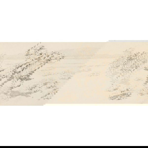 Jose Aceves "Through All for Duty," pencil sketch: Jose Aceves (American, 1909-1968) "Through All for Duty," 1939, pencil sketch for Borger, Texas post office, 8" x 18", pencil signed and titled, unframed