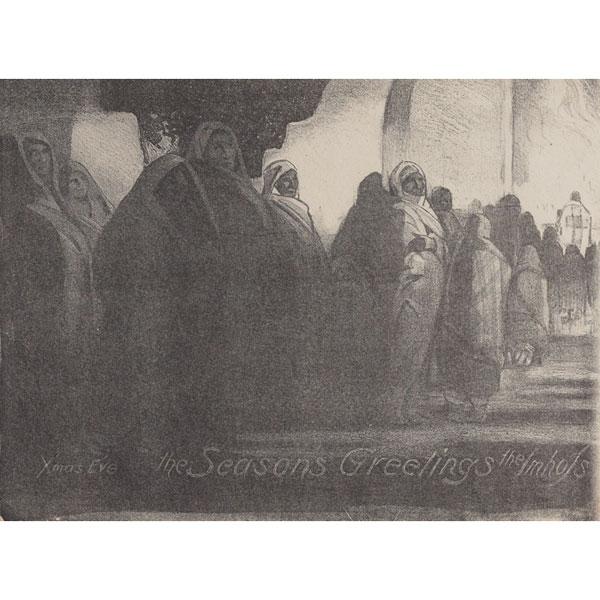 Arnold Blanch lithograph, with three other prints: Arnold Blanch (American, 1896-1968) "Hayrick," c. 1940, lithograph, 8.75" x 13.75", pencil signed and titled; with Josef Adam Imhof (American, 1871-1955) "Seasons Greetings," c. 1940, lithograph, 8.75