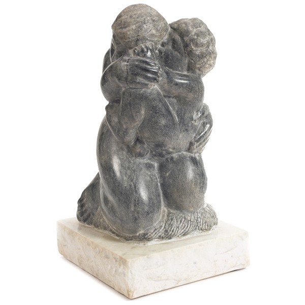 Eugene Gauss "Embrace," marble sculpture: Eugene Gauss (American, 1905-1988) "Embrace," 1976, marble sculpture, overall: 7.5"w x 8"d x 15"h, signed and dated