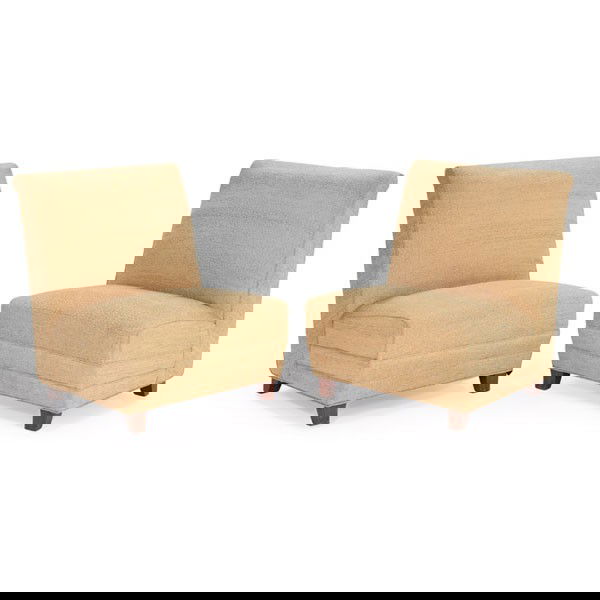 Eugene Schoen Slipper chairs pair Schmeig Kotzian: Eugene Schoen Slipper chairs, pair, by Schmeig and Kotzian, custom-designed high-back forms for the Gwen and Morris Cafritz Estate, c. 1937, rolled backs and channeled decoration around perimeter of s