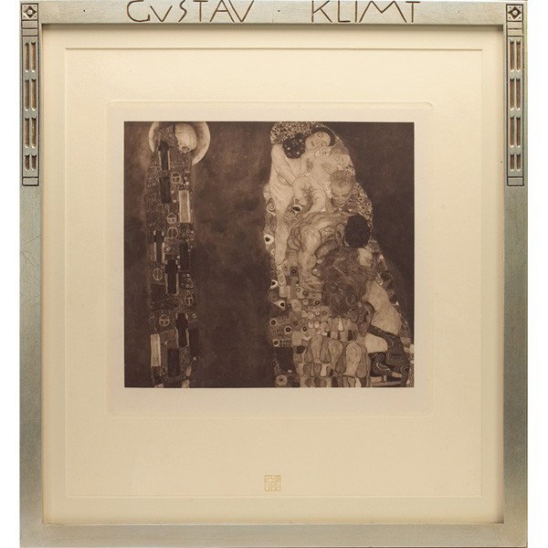 Gustav Klimt,from the first edition portfolio, "De: Gustav Klimt (Austrian, 1862-1918), from the first edition portfolio, "Death and Life," collotype, signed in plate, framed, image: 10.75" x 11.75", overall: 22" x 21"