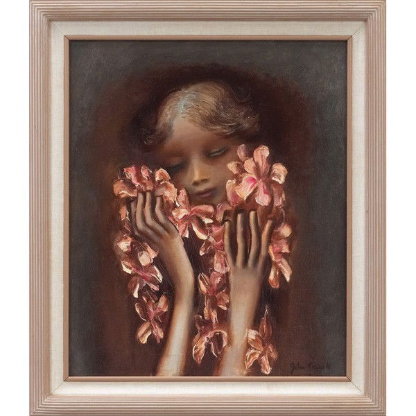 John Wesley Carroll (American, 1892-1959) "First O: John Wesley Carroll (American, 1892-1959) "First Orchid," c. 1930, oil on canvas, 24" x 20", signed lower right, exhibited at the Detroit Institute of Arts, 1930, framed