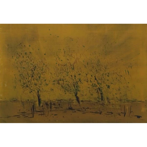 Wayne Thiebaud (American, b. 1920) "Between Season: Wayne Thiebaud (American, b. 1920) "Between Seasons," 1958, color lithograph, 20.5" x 30.5", pencil signed, dated, titled and numbered, edition of 20, framed