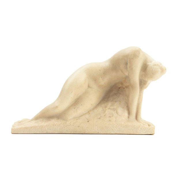 Vincent Glinsky (American, 1895-1975) "Nudes,": Vincent Glinsky (American, 1895-1975) "Nudes," c. 1940, pair of resin sculptures, (one shown), 3"w x 3.5"d x 13.5"h, 11.5"w x 3"d x 7"h, both signed