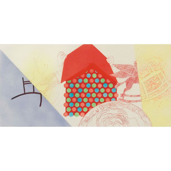 James Rosenquist (American, b. 1933) "Tin Roof,": James Rosenquist (American, b. 1933) "Tin Roof," 1977, etching, 17.75" x 35.75", pencil signed, titled, dated and numbered, edition of 78, framed