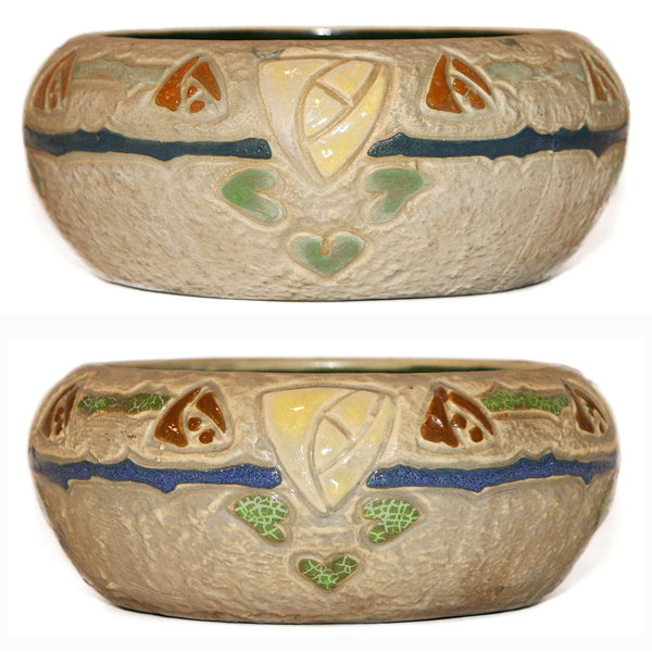 Roseville Mostique bowl, w/ Mostique vase