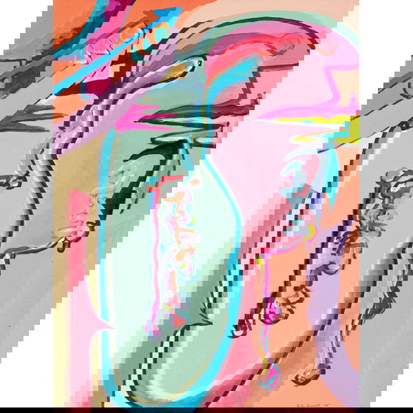 Bill Barrett, "Natural Boogie II", acrylic: Bill Barrett (American, b.1934), "Natural Boogie II", 1995; acrylic/canvas, 40" x 30", signed, titled and dated on verso