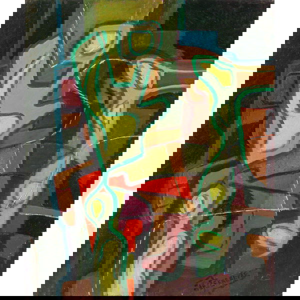 Mario de Ferrante, "Untitled", oil: Mario de Ferrante (Italian/American, 1898-1992), "Untitled", c.1950; oil/board, 24" x 18", signed