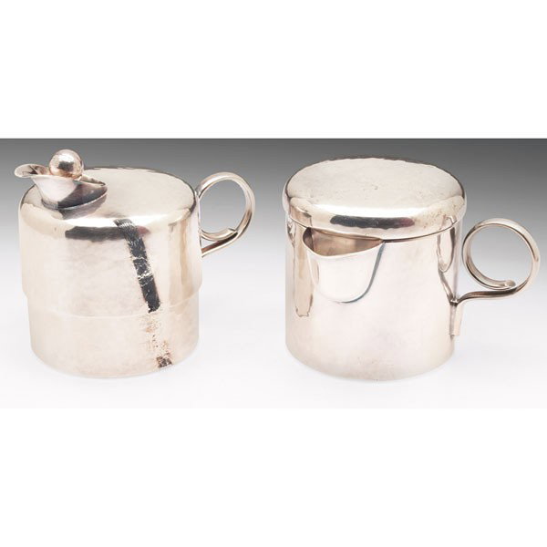 WMF oil and vinegar cruets, unusual forms in hand-