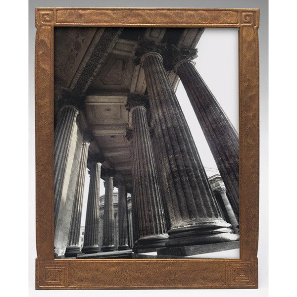 Tiffany Studios frame, bronze in the Modeled patte: Tiffany Studios frame, bronze in the Modeled pattern, original gold dore patina, signed Tiffany Studios, New York, #1129, 10"w x 12"h