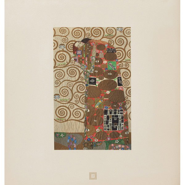 Gustav Klimt (Austrian, 1862-1918), second edition: Gustav Klimt (Austrian, 1862-1918), second edition 1931, issued by the Austrian government, "The Embrace," collotype, No. 17, image: 12.25" x 7.75"