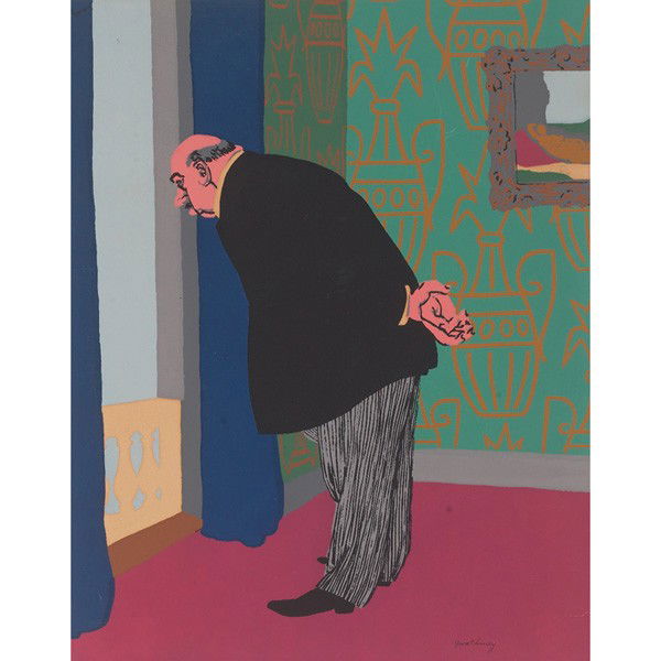 Robert Gwathmey (American, 1903- 1988) "Watching t: Robert Gwathmey (American, 1903- 1988) "Watching the Parade," 1947, color silkscreen, 15" x 11.75", signed in ink lower right, unframed