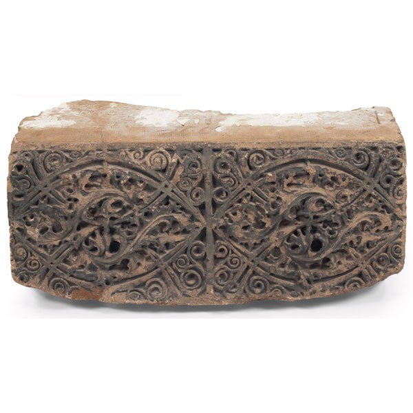 Louis Sullivan architectural block: Louis Sullivan architectural block, from the Chicago Stock Exchange Building, c. 1893, organic design in unglazed terra cotta, 21"w x 12"d x 10"h, very good condition
