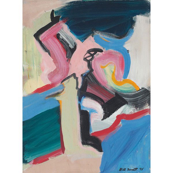 Bill Barret: Bill Barrett (American, b. 1934) "Abstract Composition," 1993, oil on canvas, 24" x 18", signed and dated lower right, unframed