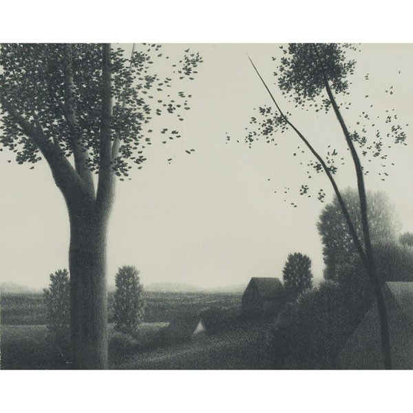 Robert Kipniss: Robert Kipniss (American, b. 1931) "Landscape," c. 1970, lithograph, 12" x 15", pencil signed and numbered, edition of 260, framed