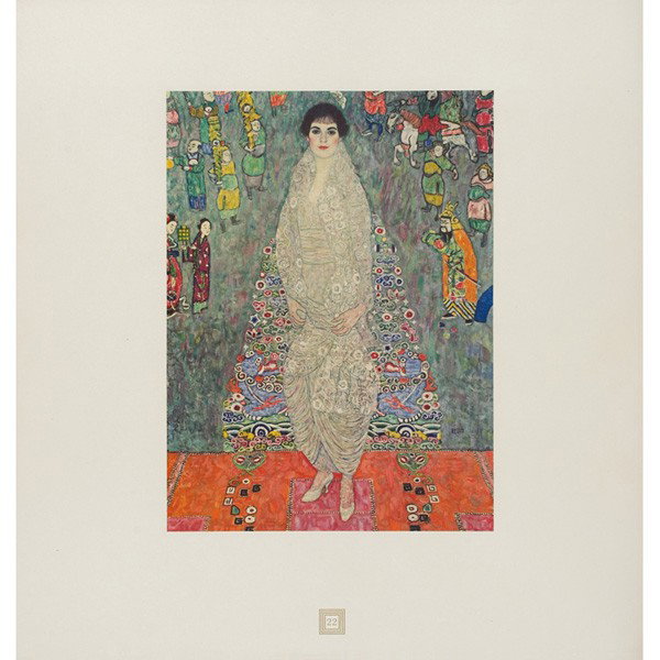 Gustav Klimt (Austrian, 1862-1918), second edition: Gustav Klimt (Austrian, 1862-1918), second edition 1931, issued by the Austrian government, "Portrait of Baroness Bachofen-Echt," collotype, No. 22, signed, image: 12.5" x 9.5"