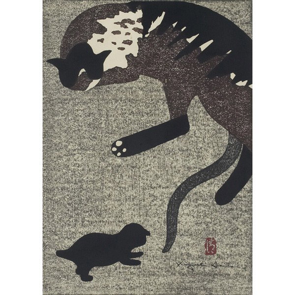 Kiyoshi Saito: Kiyoshi Saito (Japanese, 1907-1997) "Mother Love," 1964, woodcut, 20.75" x 15", signed, edition of 100, framed