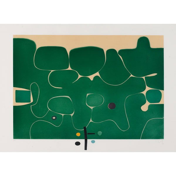 Victor Pasmore: Victor Pasmore (British, 1908-1998) "Il Labirinto della Psiche," 1986, etching and aquatint, 33" x 43.5", pencil signed and numbered, edition of 90, framed