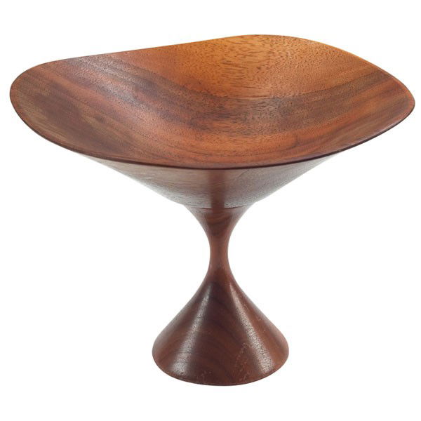 Rude Osolnik footed bowl: Rude Osolnik footed bowl, turned wood, signed "Osolnik Originals," 7.5"dia. x 5.5"h, very good original condition