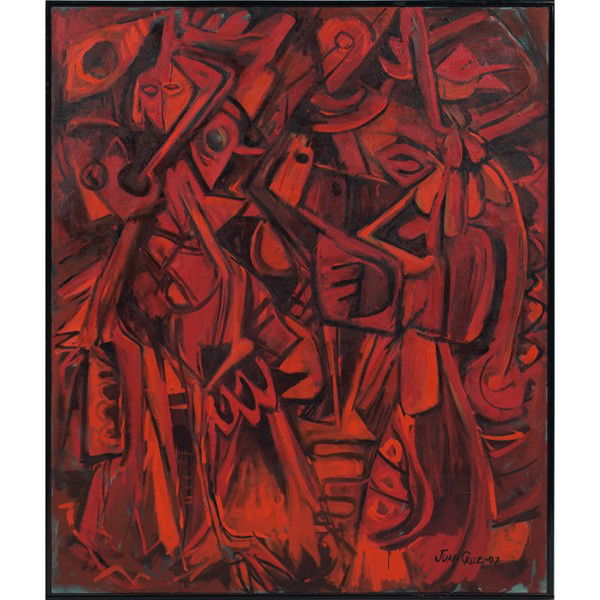 Juan Cruz Untitled, oil: Juan Cruz (Spanish, b. 1970) "Untitled," 1997, oil on canvas, 52" x 44", signed and dated lower right, framed