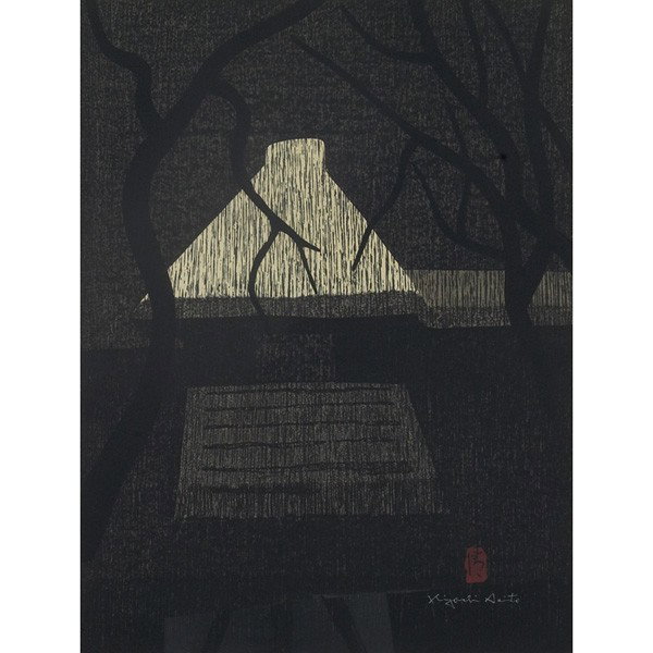 Kiyoshi Saito Untitled, color woodcut: Kiyoshi Saito (Japanese, 1907-1997) "Untitled," 1968, color woodcut, 23.5" x 17.75", signed lower right, pencil dated and numbered, edition of 80, framed