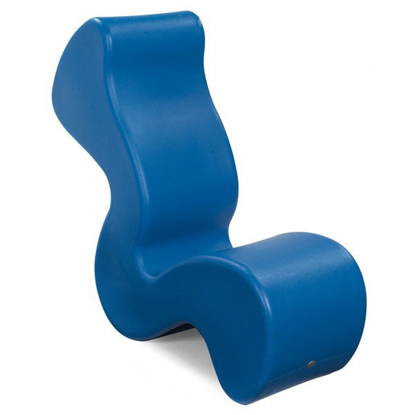 Verner Panton Phantom chair: Verner Panton "Phantom" chair, for Innovation, 1986, Denmark, blue injection-molded plastic form, dated and stamped "Innovation Densa Basel", 41"w x 13.5"d x 36"h, very good condition