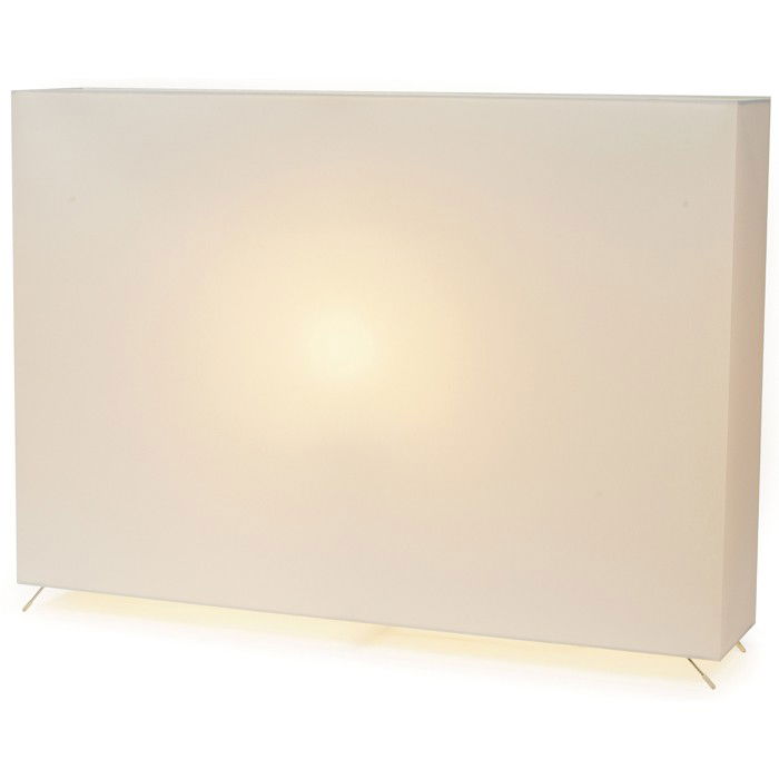 Marcel Wanders for Cappellini table lamp: Marcel Wanders for Cappellini table lamp, c. 2002, from the progetto oggetto series, large rectangular linen shade on small feet, one socket, original box and leaflet, signed with Marvel Wanders/Cappe