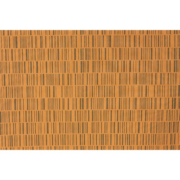 Alexander Girard fabric, Lines, cotton: Large bolt of Alexander Girard fabric, by Herman Miller Fabric, c. 1960, "Lines", cotton, brown linear design on an orange field, 51", approximately 40 yards, printed along selvedge: "Herman Miller Fa