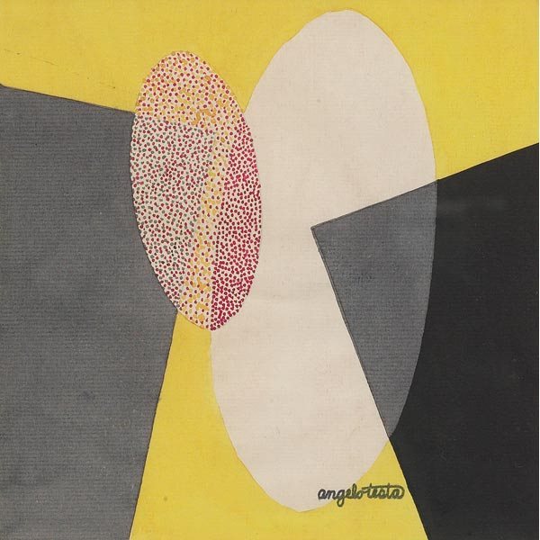 Angelo Testa, watercolor: Angelo Testa (American, b. 1918), "Untitled", c.1970; watercolor/paper, 8" x 8", signed. Testa studied at the Institute of Design in Chicago from 1940-1945 with Moholy-Nagy and Marli Ehrman. Well know