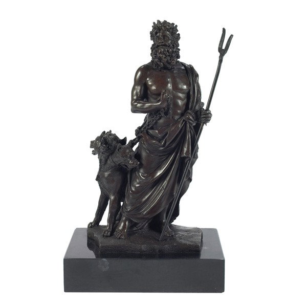 After Demetre H. Chiparus Hades bronze: After Demetre H. Chiparus (Romanian, 1888-1947) "Hades," c. 1950, bronze sculpture, 11"h, signed, held on a marble base