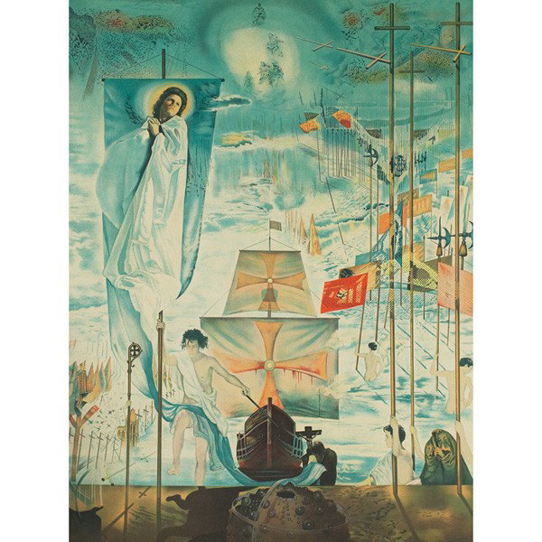 Salvador Dalí The Discovery of America by: Salvador Dalí (Spanish, 1904-1989) "The Discovery of America by Christopher Columbus," 1959, color lithograph, 30" x 22.5", pencil signed lower right, numbered lower left, edition of 300, unframed