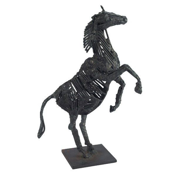 John Kearney sculpture, rearing horse: John Kearney sculpture, rearing horse, welded steel rods, original finish, 10"w x 3.5"d x 12.5"h, excellent original condition