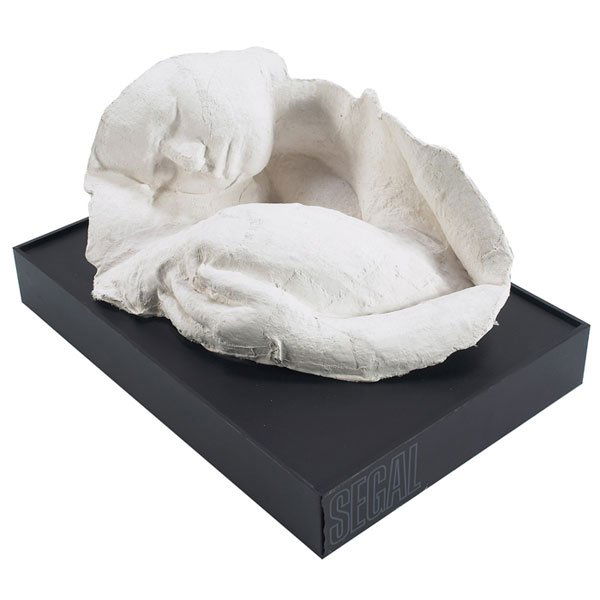 George Segal, "Sleeping Woman," 1970, plaster: George Segal (American, 1924-2000) "Sleeping Woman," 1970, plaster, 16"w x 6.5"h, signed, titled and numbered on label, edition of 125