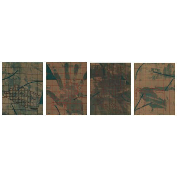 Steven Sorman, "What This Is," 1980,four color etc: Steven Sorman (American, 1948) "What This Is," 1980, set of four color etchings with aquatint, each: 8.75" x 6.75", pencil signed, titled, numbered and dated, edition of 28, framed