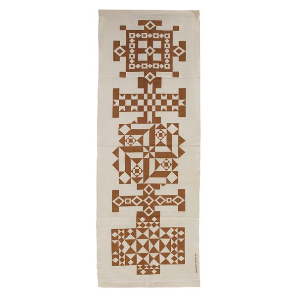 Alexander Girard "Crosses" Environmental Enrichmen: Alexander Girard "Crosses" Environmental Enrichment panel, 1972, for Herman Miller, screen-print on linen of geometric forms, printed signature and date, image size: 23" x 63"h, good original conditio