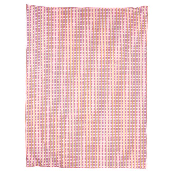 Alexander Girard "Mexidot" fabric, 1970s, for Herm: Alexander Girard "Mexidot" fabric, 1970s, for Herman Miller, white, pink and gold cotton, illustrated in the Schiffer Girard book, edges are bound, 67" x 50", very good original condition