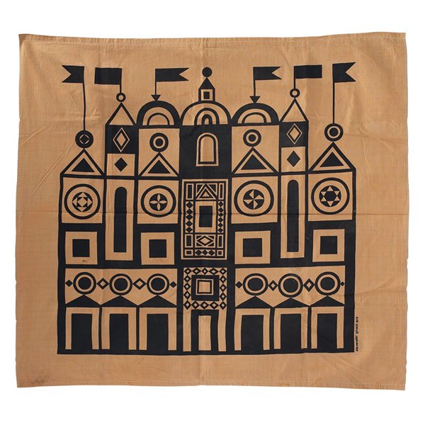 Alexander Girard "Palace" Environmental Enrichment: Alexander Girard "Palace" Environmental Enrichment panel, 1972, for Herman Miller, screen-print on cotton, printed signature and date, image size: 40" x 40", good original condition