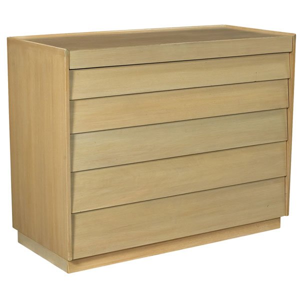 Edward Wormley cabinet, by Dunbar, mahogany, No. : Edward Wormley cabinet, by Dunbar, mahogany, No. 4566, six drawers, five drawers with angled fronts, original light finish, 42"w x 19"d x 33"h, very good original condition